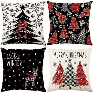 4 fundas de cojín decorativas navideñas, funda de almohada para sofá, sillón, oficina, dormitorio - Product Image 1