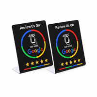 Support de paiement NFC en gros pour avis Google, carte de table intelligente NTAG215, présentoir de comptoir en PVC, étanche et réinscriptible