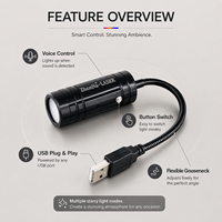 Nouveau Mini Projecteur LED Laser Ciel Étoilé pour Toit de Voiture, Contrôle Vocal, en Aluminium, USB, Décoration Auto et Maison, Lumière Nocturne