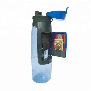 מוצרים חמים גדול קיבולת שתיית מים בקבוק עם כרטיס אחסון פלסטיק מים בקבוק מותאם אישית לוגו