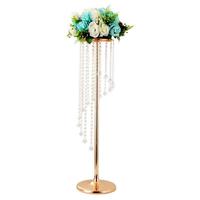 Centres de table de mariage hauts en or de haute qualité fleurs artificielles candélabres en cristal supports arrangements floraux élégants pour