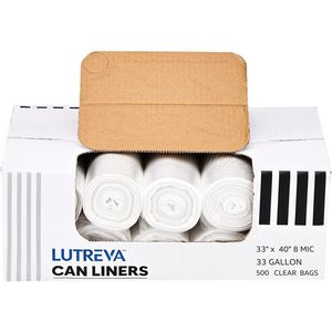 Sacs poubelle transparents de 33 gallons, 500 unités, en polyéthylène haute densité, pour la maison et le recyclage extérieur - Product Image 4