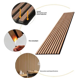 Fabrieks Directe Verkoop 100% Polyestervezel Houtrooster 600*2400*21Mm Geluidsabsorberend Decoratief Wandpaneel - Product Image 5