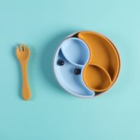 2024 sans Bpa ventouse bol assiette bavoir couverts bavoir bol cuillère ensemble vaisselle bol assiettes enfants silicone bébé ensemble