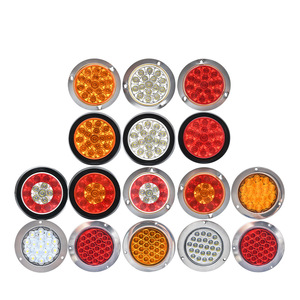Qideguan <b>LED</b> Tail <b>Lights</b> 12-24V <b>Round</b> Dual Color Truck Side <b>Lights</b> With Turn Signals - Product Image 5