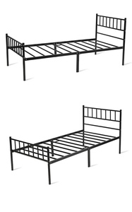 Anpassbare Schule Home Hotel Bett Einfaches Design Vierkant rohr Metall bett Modernes Studenten bett Schlafsaal - Product Image 4