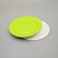 Assiettes jetables vert citron, écologiques, biodégradables, vente en gros