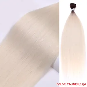 Hot Sale Premium Fiber 12 To 36 Inches Heat Resistant Ombre Blonde Weave Bone Straight Hair Bundles Synthetic Hair Extensions