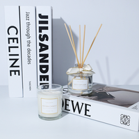 Luxuriöses Platin-Schwarz-Gold 100ml Raumduft-Diffusor 100g Kerze Aromatherapie Geschenkbox-Set Handgefertigt Umweltfreundlich Zuhause Feiertagsgeschenk