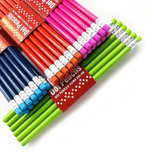 Venta Directa de Fábrica, Lápiz Redondo de Madera HB Personalizado, Color Rojo, Rosa, Verde, Azul, con Borrador en la Parte Superior, para Estudiantes Escolares - Product Image 3