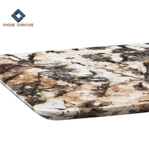 Juego de Mesa de Comedor Rectangular de Lujo con Cubierta de Mármol Natural Dorado y Base de Latón con Patas de Cobre - Product Image 3