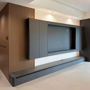 Real Wood Under <b>Outdoor</b> Tv Wall Stand <b>Cabinet</b> with Glass Modern Living Room and Coffee Table Set Tv <b>Cabinet</b> <b>for</b> 100 Inch - Product Image 1