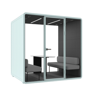 Cabine de réunion insonorisée de qualité commerciale pour 2 à 4 personnes, cabine acoustique pour espace de travail ouvert et privé - Product Image 3