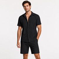 Nouvelle Collection Printemps-Été 2025 – Chemise à revers à manches courtes pour homme, style transfrontalier Europe-Amérique