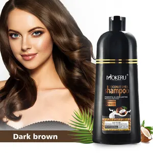 Op Maat Gemaakte Mokeru Haarkleur Shampoo Natuurlijke Snelle Zwarte Haarkleuring Shampoo Langdurige Permanente Haarverf Shampoo