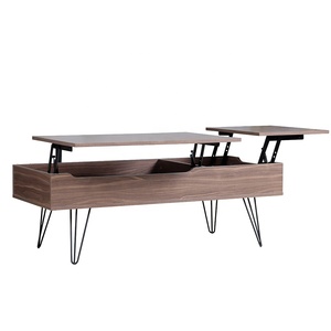 Mesa de Centro Moderna de Madera con Elevación y Almacenamiento, Multifuncional, de Bajo Precio, Fabricada por el Fabricante, Mesa de Té Ajustable con Patas de Metal - Product Image 3