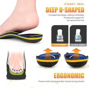 Custom Run Support Low Arch Removable EVA Deep Heel Cup Sports Running Athletic Shock Absorption <b>Inserts</b> Shoe Insoles Men Women - Product Image 3
