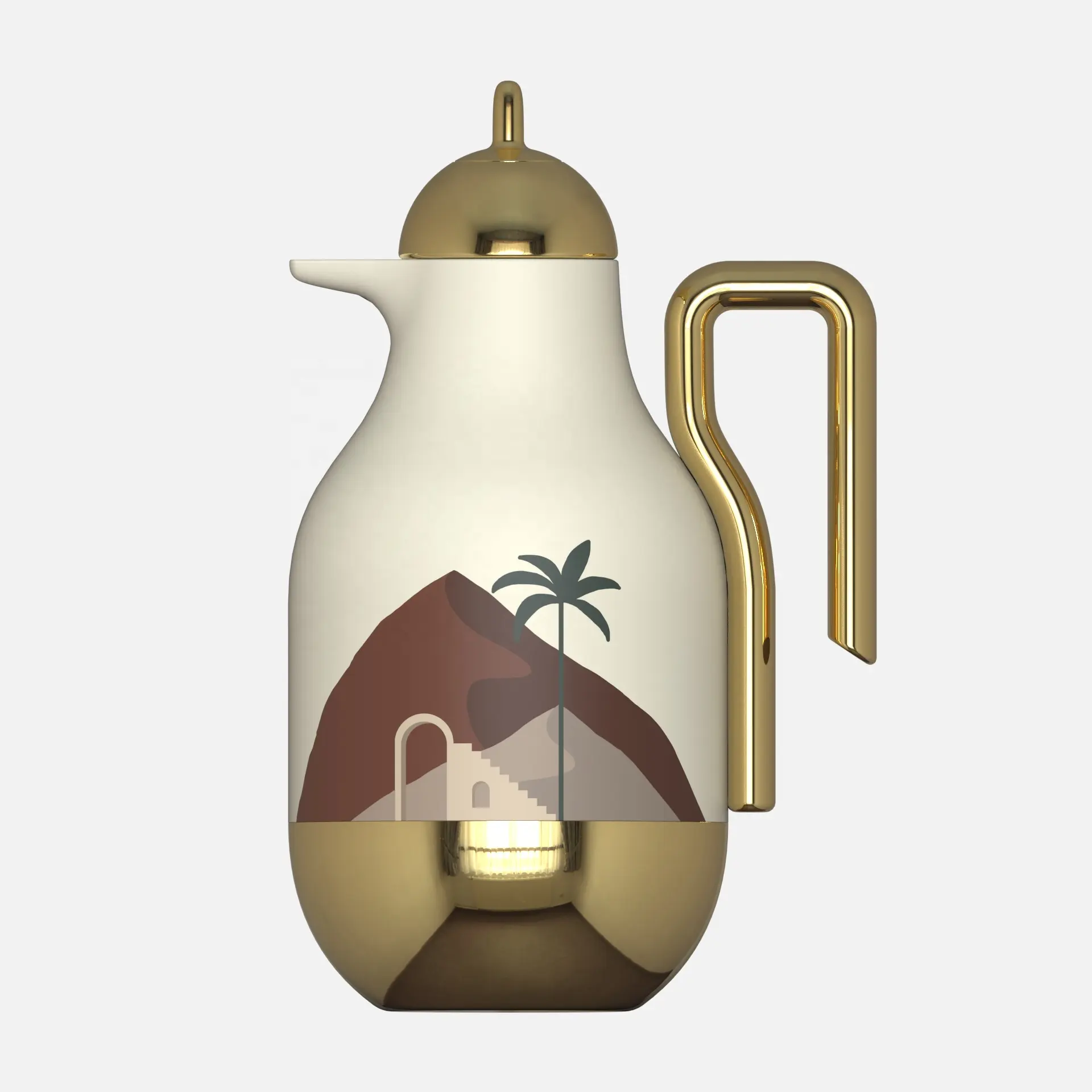 ערבית 1.0l צבע מותאם אישית לוגו קפה תרמו זכוכית אניה ואקום בקבוק תרמוס