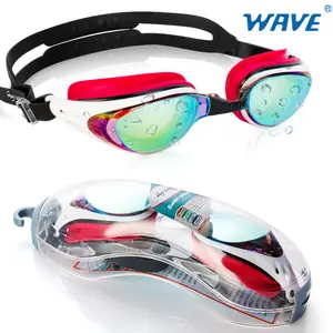 แว่นตาว่ายน้ำคลื่นขายส่งสายตาสั้นที่กำหนดเองซิลิโคนว่ายน้ำดำน้ำยางซิลิโคนเหลวแว่นตาสำหรับว่ายน้ำ