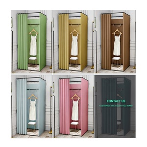 יוקרה נייד חדר הלבשה נייד וילון בגדי חנות הולם חדרי מכירה הולם חדר - Product Image 4