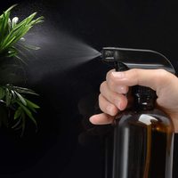 Vente chaude 120ml 240ml 8oz 15oz Bouteille de pompe en verre ambré Distributeur de savon vide Conteneurs rechargeables Bouteille de shampooing en verre boston