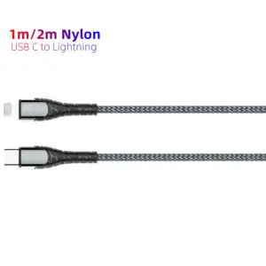 适用于手机充电电缆的LDNIO 18w脂肪充电usb-c电缆适用于iPhone 8 X XS XR 11 12 13 Pro Max 2.4A充电