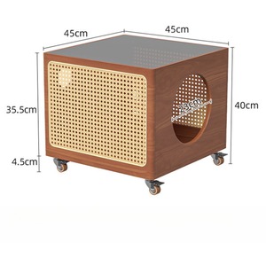 Table basse moderne minimaliste en bois massif pour animaux de compagnie, table d'appoint mobile avec rangement pour salon, usage domestique - Product Image 6