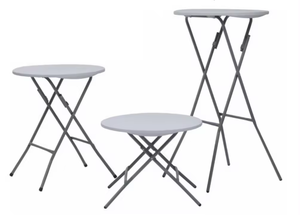 Mesa de Cóctel Plegable Redonda de Plástico de 110 cm de Alto, Resistente, para Exteriores, Hoteles, Escuelas, Gimnasios, Fiestas, Eventos, Bodas, en Oferta - Product Image 4