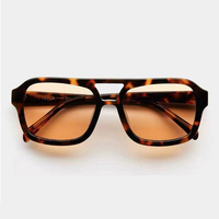 Lunettes de soleil 2024 Retro Tortoise Acetate Cellulose Lunettes de soleil CR39 Lens Vintage Women Custom Aviation Lunettes de soleil Men