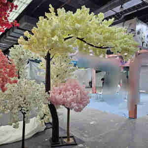 EG-AT19 Nouvelle décoration florale artificielle de cerisier blanc, rose et vert pour centre de table, mariage, festivals, événements, intérieur et extérieur - Product Image 1