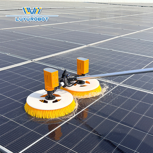 Brosse de nettoyage de panneaux solaires rotative à double disque LUYU LY-SR2, utilisation sèche et humide, équipement de nettoyage de panneaux photovoltaïques portatif en alliage d'aluminium - Product Image 5