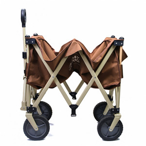 Carrito de Camping Plegable Portátil para Exteriores Mydays, de Cuatro Ruedas, Ligero, Color Marrón, Plegable, para Uso en Exteriores - Product Image 3