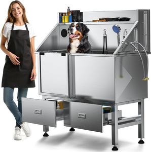 Özel Köpek Yıkama İstasyonu 50 inç Paslanmaz Çelik Köpek Bakım Küveti Büyük Küçük Köpekler İçin - Sessiz Kalınlaştırılmış Tasarım - Product Image 5