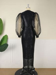 BH704 S to 5XL Women <strong>Sexy</strong> Plus Size <strong>Sequined</strong> Party Evening Mesh <strong>Dress</strong> - Product Image 3