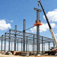 Atelier préfabriqué en structure métallique industrielle de haute qualité au design moderne, portable, pour les bureaux et les usines