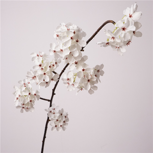 Nuovo arrivo di alta qualità 6 teste artificiali fiori di ciliegio rami di seta rosa rosa <span class=keywords><strong>fiore</strong></span> di primavera per la decorazione del giardino di nozze - Product Image 2
