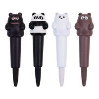 Nouveau design – Stylo bille créatif en plastique promotionnel pour étudiants, pointe balle 0,7 mm, motif ours panda mignon, anti-stress en mousse à presser