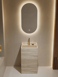 Cuvette de colonne de dalle de roche de villa d'hôtel conception moderne cuvette intégrée de lavage de plancher de cour extérieure avec le miroir de bain - Product Image 4