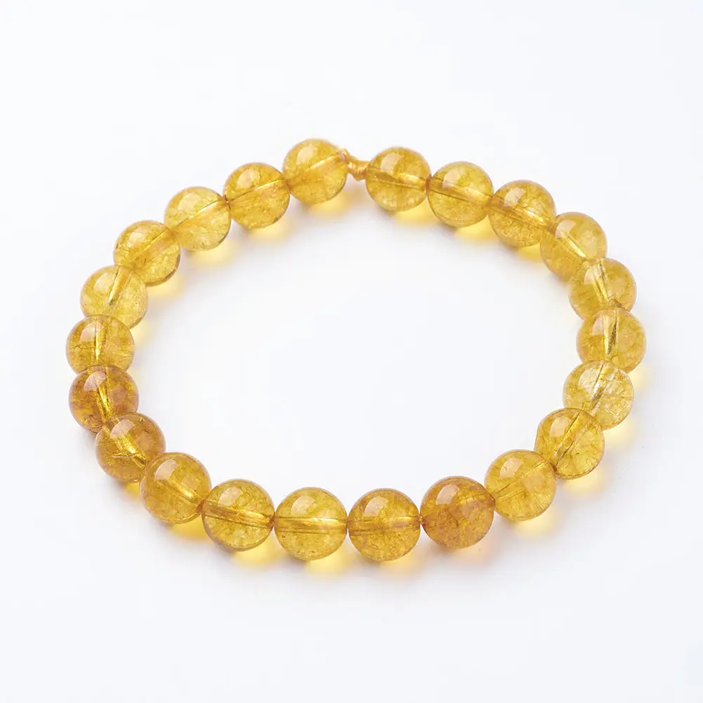 PandaHall 8mm Round Dyed & Heated Natural Quartz Crystal Beads
