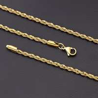 Collier Ras-de-Cou Torsadé en Acier Inoxydable Plaqué Or 18K, Chaîne Gourmette de Gros, Bijoux de Dubaï, Maillons 2.5MM 3MM, Longueur Personnalisée