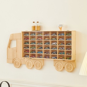 ชั้นวางของในรถยนต์แบบไม้จริงหลายช่อง ชั้นวางของติดผนังสำหรับเก็บของเล่น ชั้นวางของหลายชั้นสำหรับโชว์โมเดล กล่องสุ่ม Dumex ชั้นวางของแบบไม่ทอ - Product Image 1