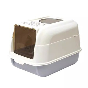 Boîtes à litières en plastique Kitty Bin Cabinet Grand chat Toilette Ventilation <span class=keywords><strong>Meuble</strong></span> fermé avec espace spacieux et plateau amovible - Product Image 6