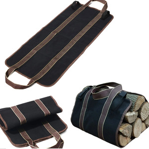 Large capacity firewood storage bag, Oxford wood storage bag with shoulder strap, foldable wood storage tote bag, <b>logging</b> bag - Product Image 1