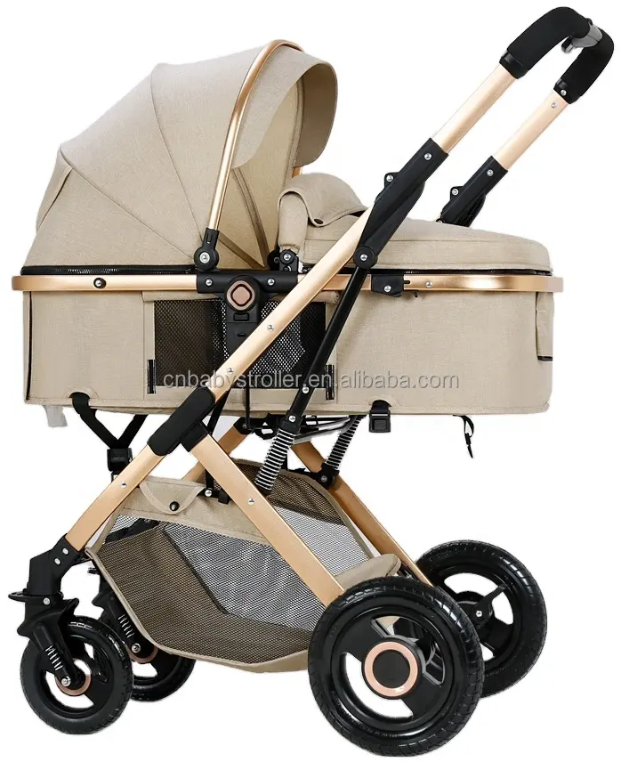 Luxo Carrinho De Bebê High View Baby Pram Transportadora Fornecedor Chinês Venda Diretamente 3 em 1 Couro Personalizado OEM Personalizado Moldura Logotipo