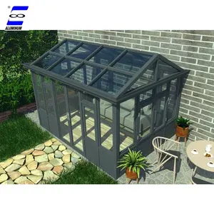 Casa pré-fabricada de alumínio varanda jardim sala de sol de vidro de alta qualidade