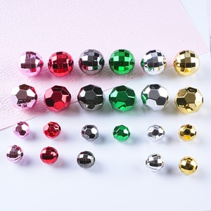 Manik-manik Akrilik Berlapis Elektro 16mm 100pcs/kantong, Lubang 2.5mm, Bentuk Facet, untuk Aksesoris DIY Gelang, Ponsel, Natal - Product Image 3