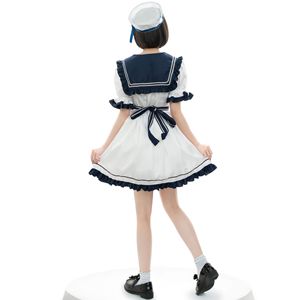 Traje azul marino de Anime japonés de <span class=keywords><strong>manga</strong></span> corta y <span class=keywords><strong>manga</strong></span> larga, juego de rol, traje de marinero Sexy, uniforme de COSPLAY, novedad de 2017 - Product Image 4