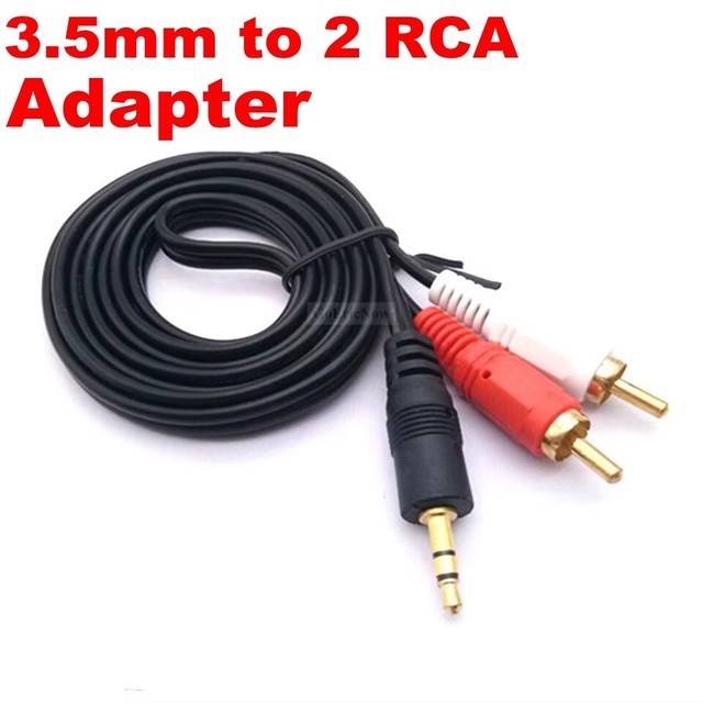3.5mm Jack Aux to 2 RCA Audio Video Cable Stereo Y Splitter Cable AV Adapter 2RCA Cord Wire for PC DVD TV VCR Speakers