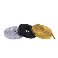 Lacets plats classiques Weiou 7 mm pour chaussures blanches, lacets tendance or et argent, vente en gros