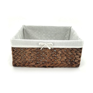 Best Selling Rattan Water Hyacinth Basket for Item Storage Indoor Usage Handmade Home Tray Basket